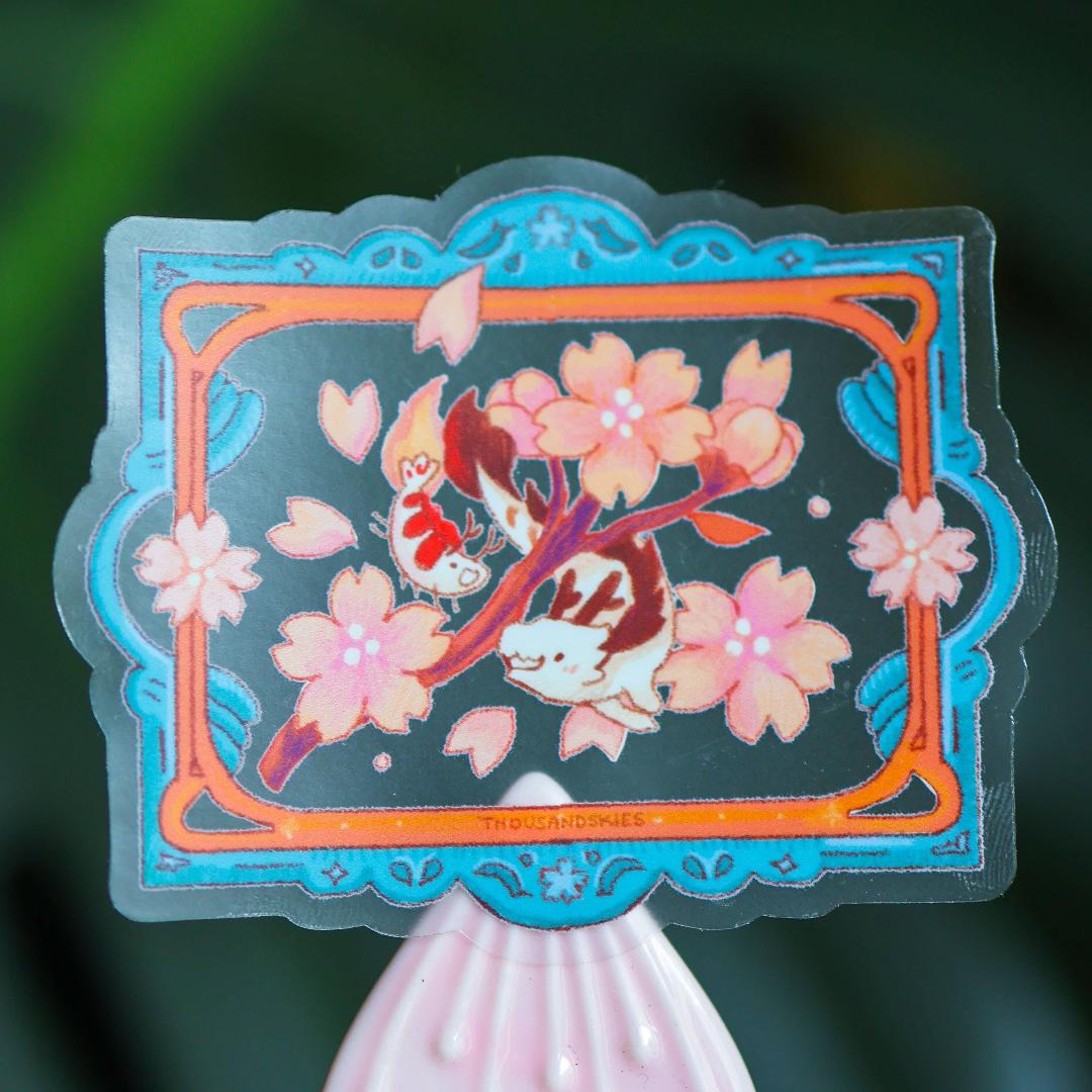 Friendship Blooms Sticker - Sea Dragon & Shrimp - Waterproof Vinyl - Transparent