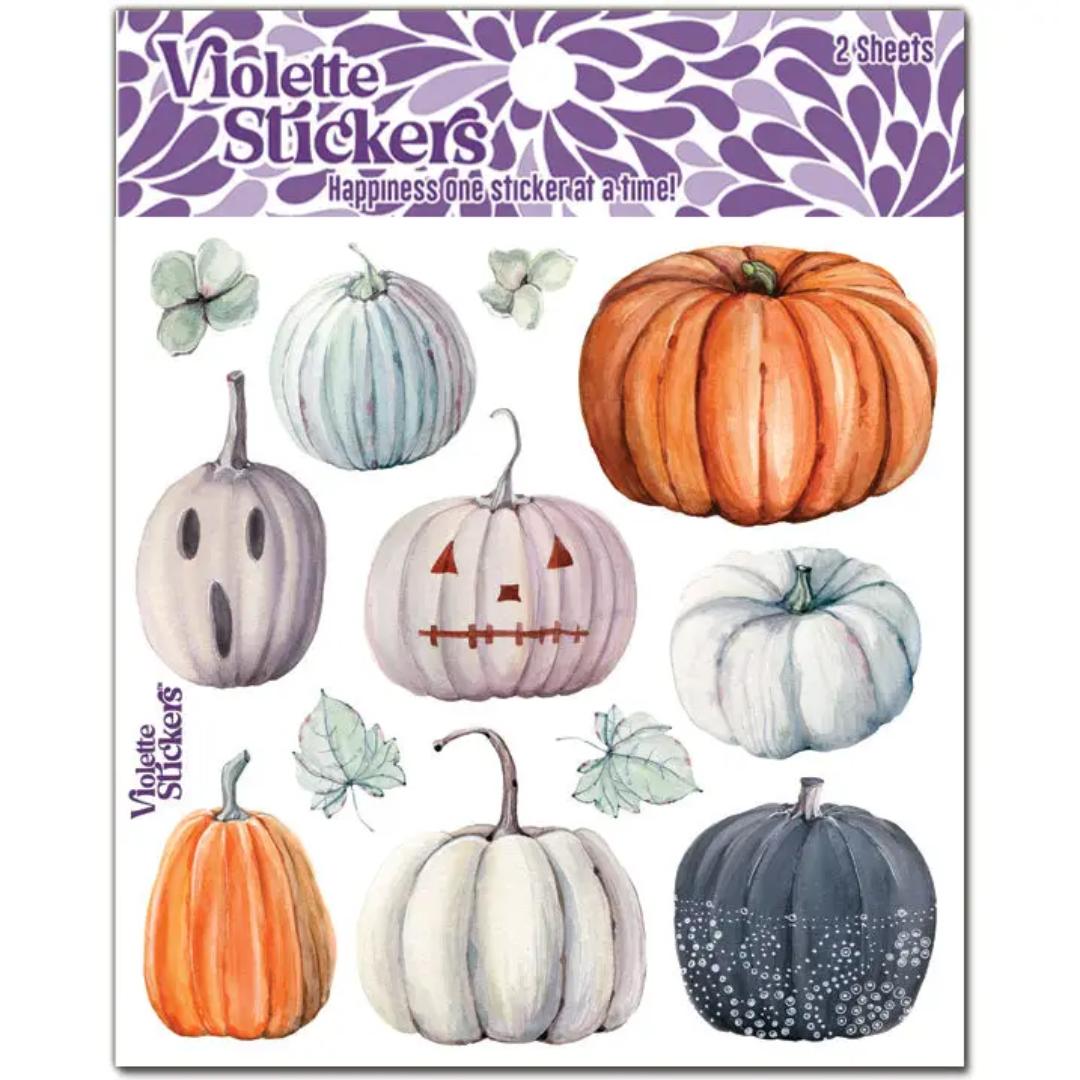 Ghost Pumpkin Stickers - 2 Sticker Sheets for Stationary, Scrapbooking, & More