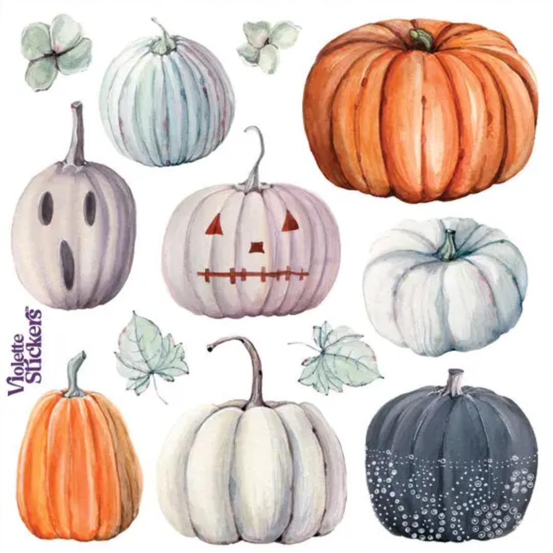 Ghost Pumpkin Stickers - 2 Sticker Sheets for Stationary, Scrapbooking, & More