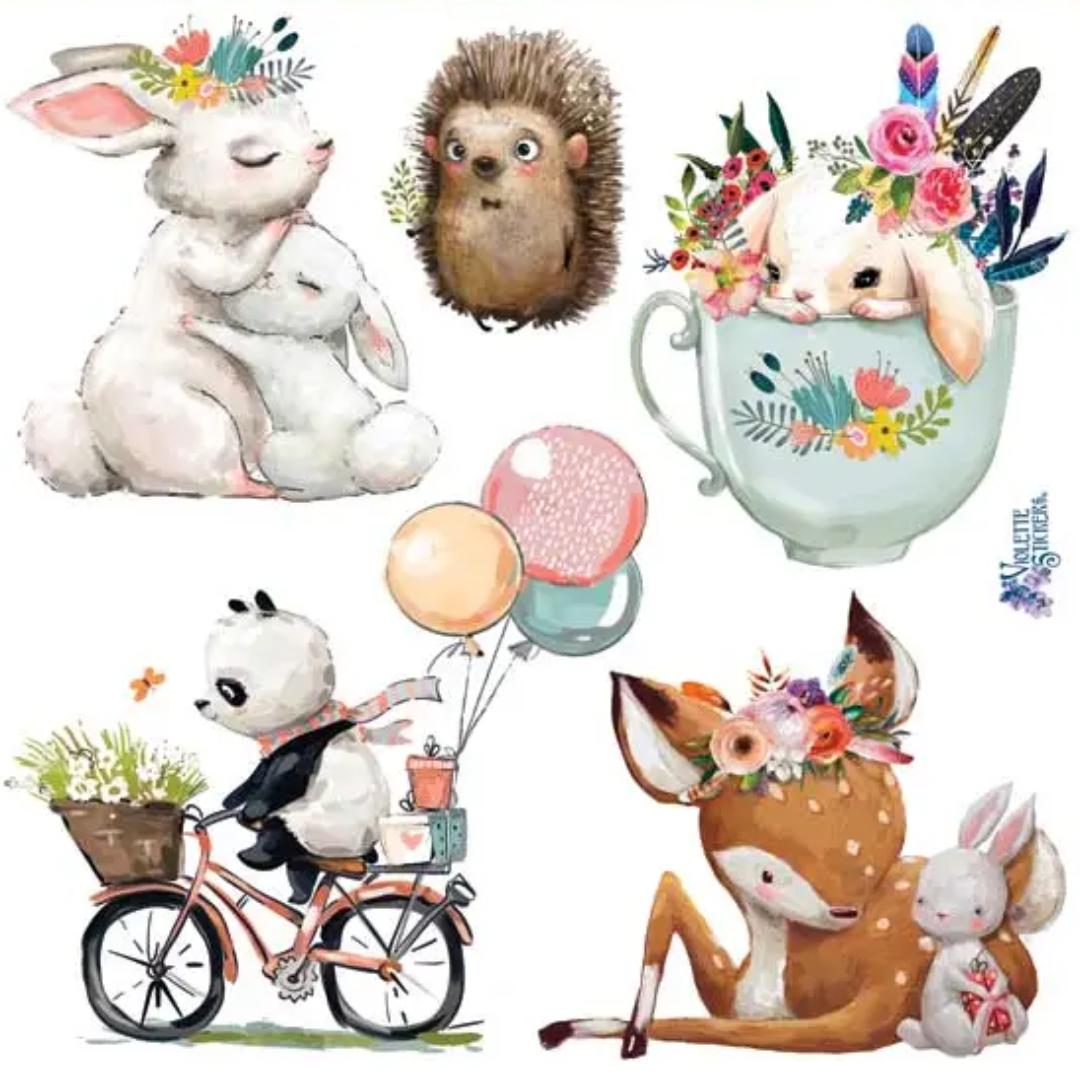 Forever Friends Stickers - 2 Sticker Sheets - Transparent Background - Stationary - Scrapbook