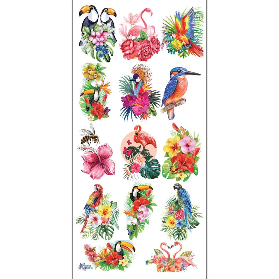 Hawaiian Bird Stickers - 2 Sticker Sheets for Stationary, Scrapbooking, & More