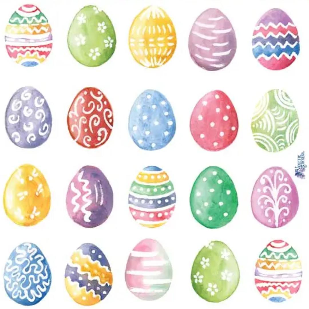 Pastel Easter Eggs Stickers - 2 Sticker Sheets for Scrapbooking, Stationary, & More