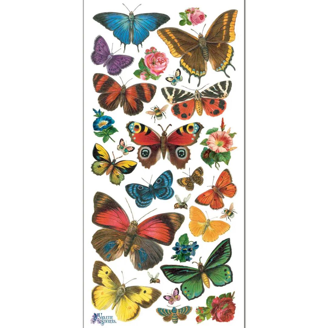 Butterfly Forest Stickers - 2 Sticker Sheets for Stationary, Scrapbooking, & More
