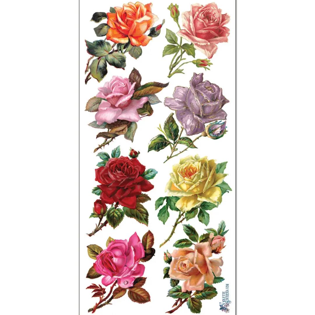 Rosebud Stickers - 2 Sticker Sheets for Stationary, Scrapbooking, & More