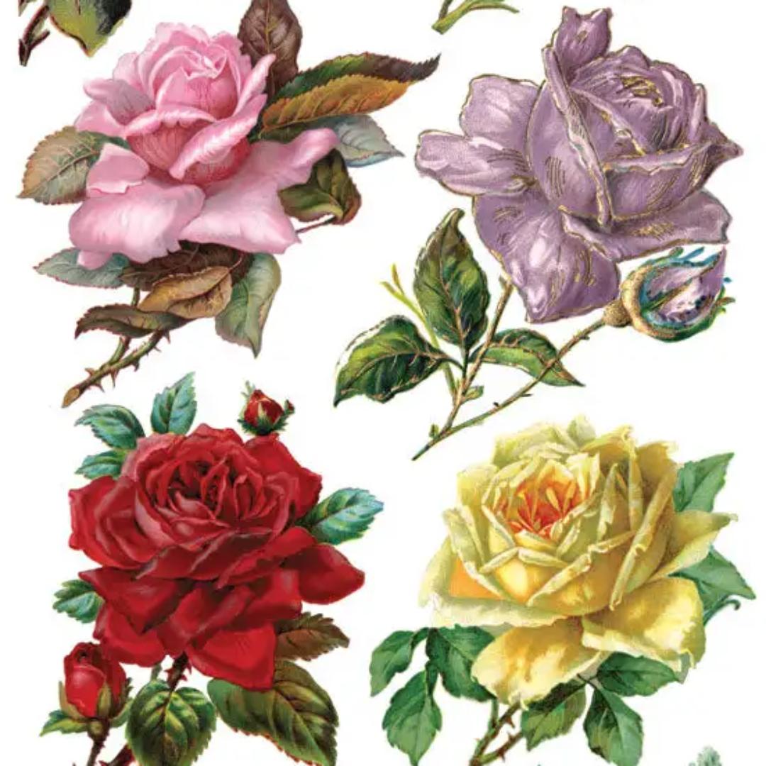 Rosebud Stickers - 2 Sticker Sheets for Stationary, Scrapbooking, & More