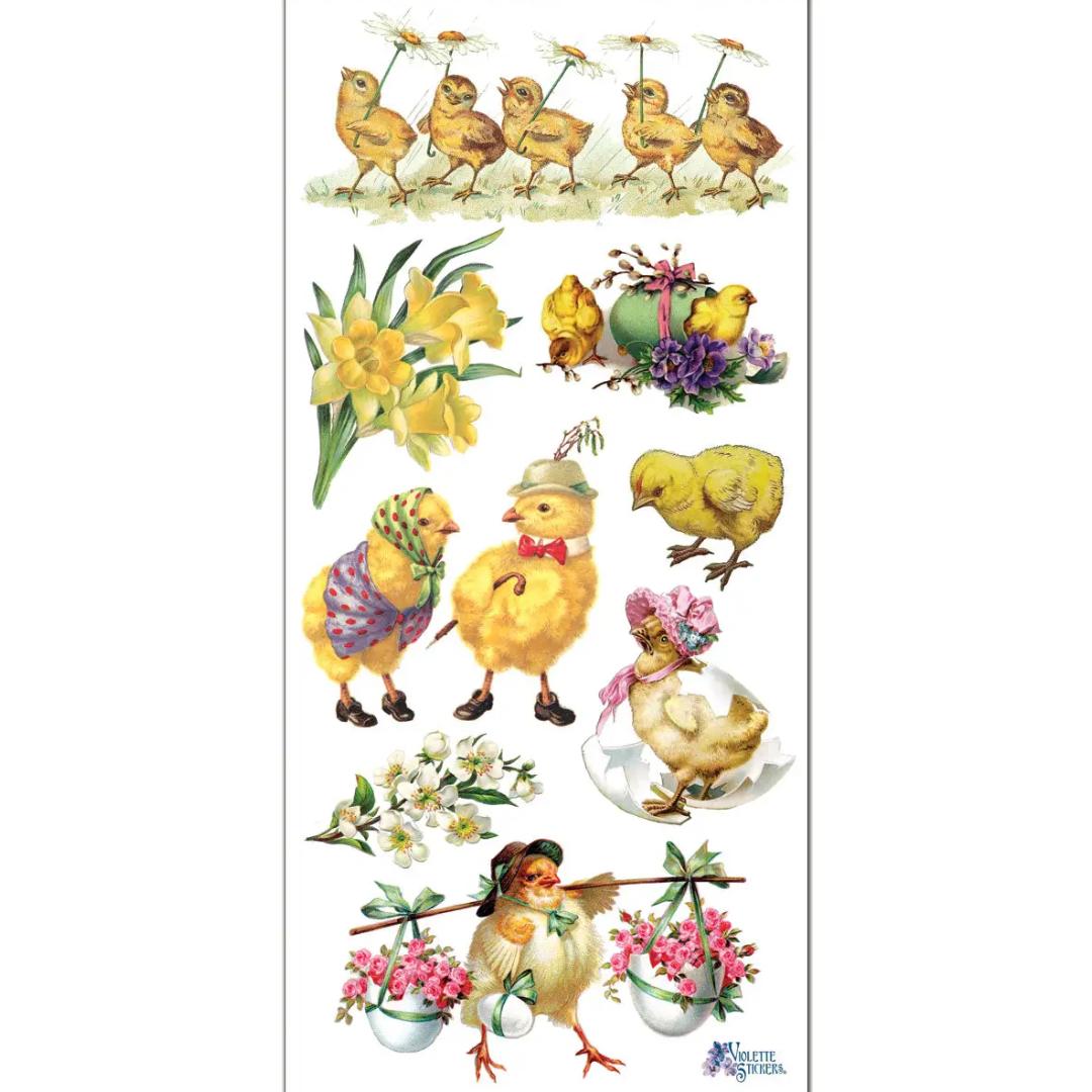 Chick-a-dee Stickers - 2 Sticker Sheets for Stationary, Scrapbooking, & More