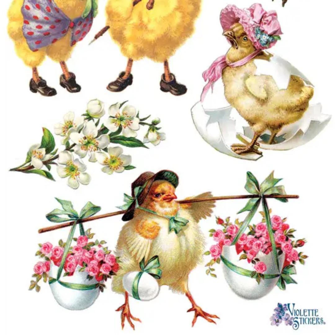 Chick-a-dee Stickers - 2 Sticker Sheets for Stationary, Scrapbooking, & More