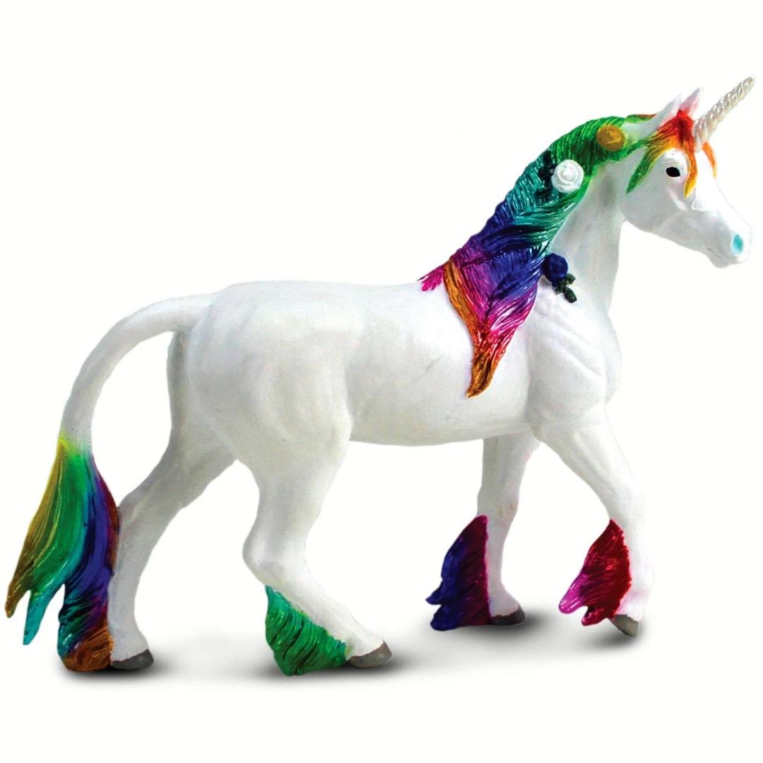 Rainbow Unicorn Fantasy Figure - Hand Painted & Collectible Toy - Safari Ltd 106779
