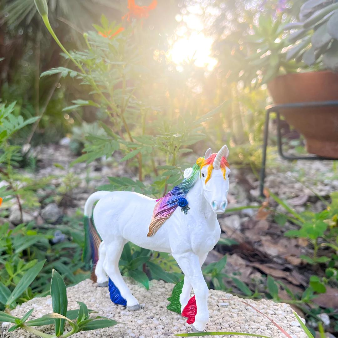 Rainbow Unicorn Fantasy Figure - Hand Painted & Collectible Toy - Safari Ltd 106779