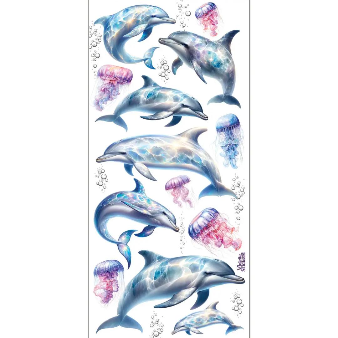 Dolphin Stickers - 2 Sticker Sheets for Stationary, Scrapbooking, & More