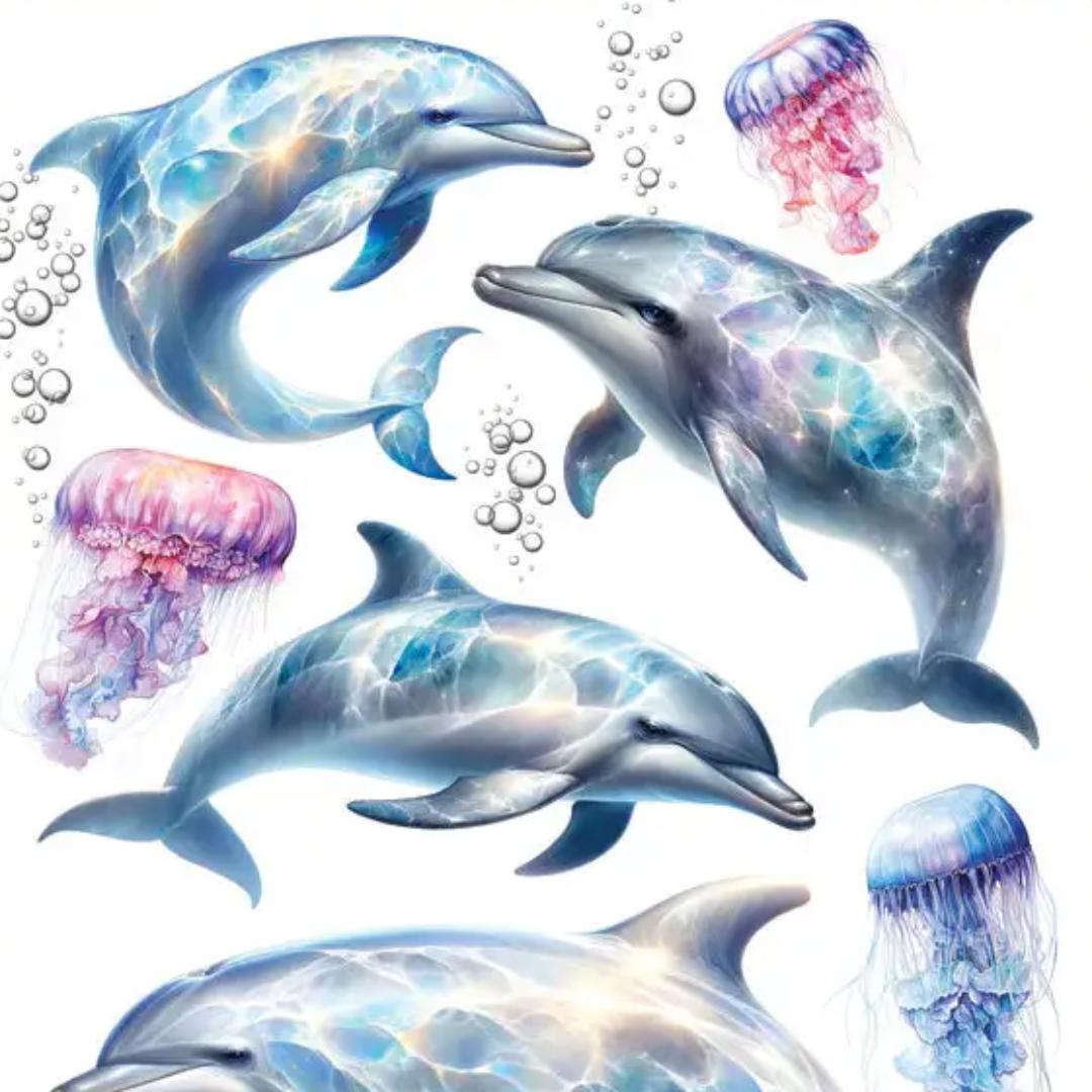 Dolphin Stickers - 2 Sticker Sheets for Stationary, Scrapbooking, & More