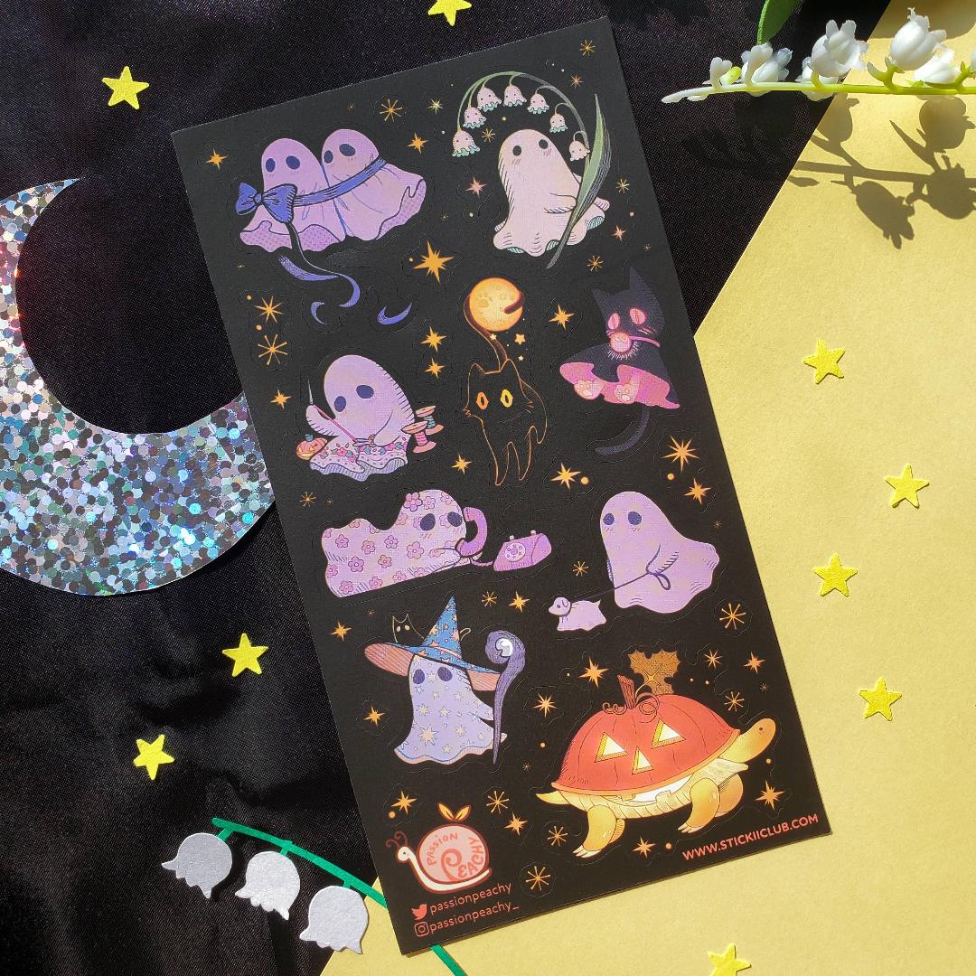 Starlit Ghosties Stickers - Halloween - 1 Spooky Sticker Sheet