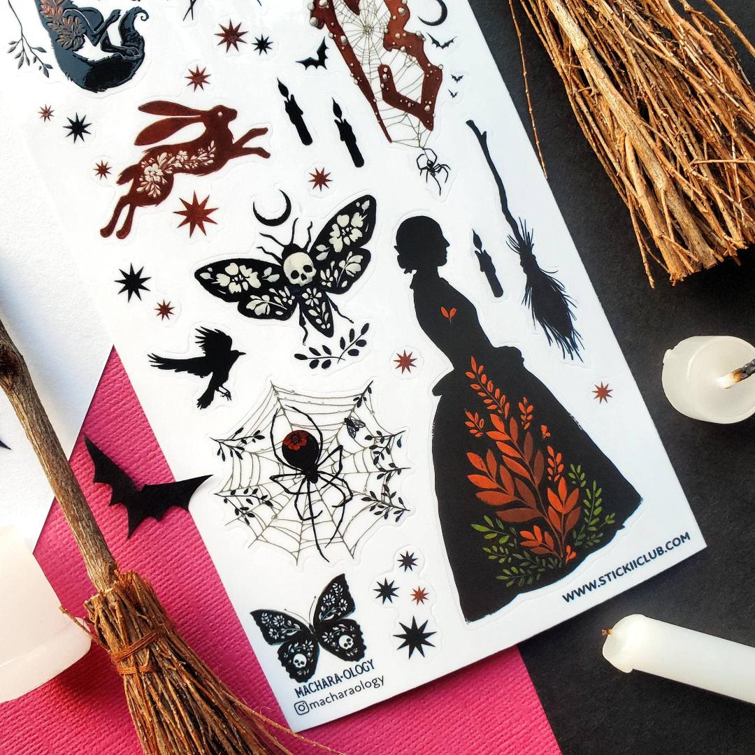 Dark Fairytale Stickers - Halloween & Goth - 1 Spooky Sticker Sheet