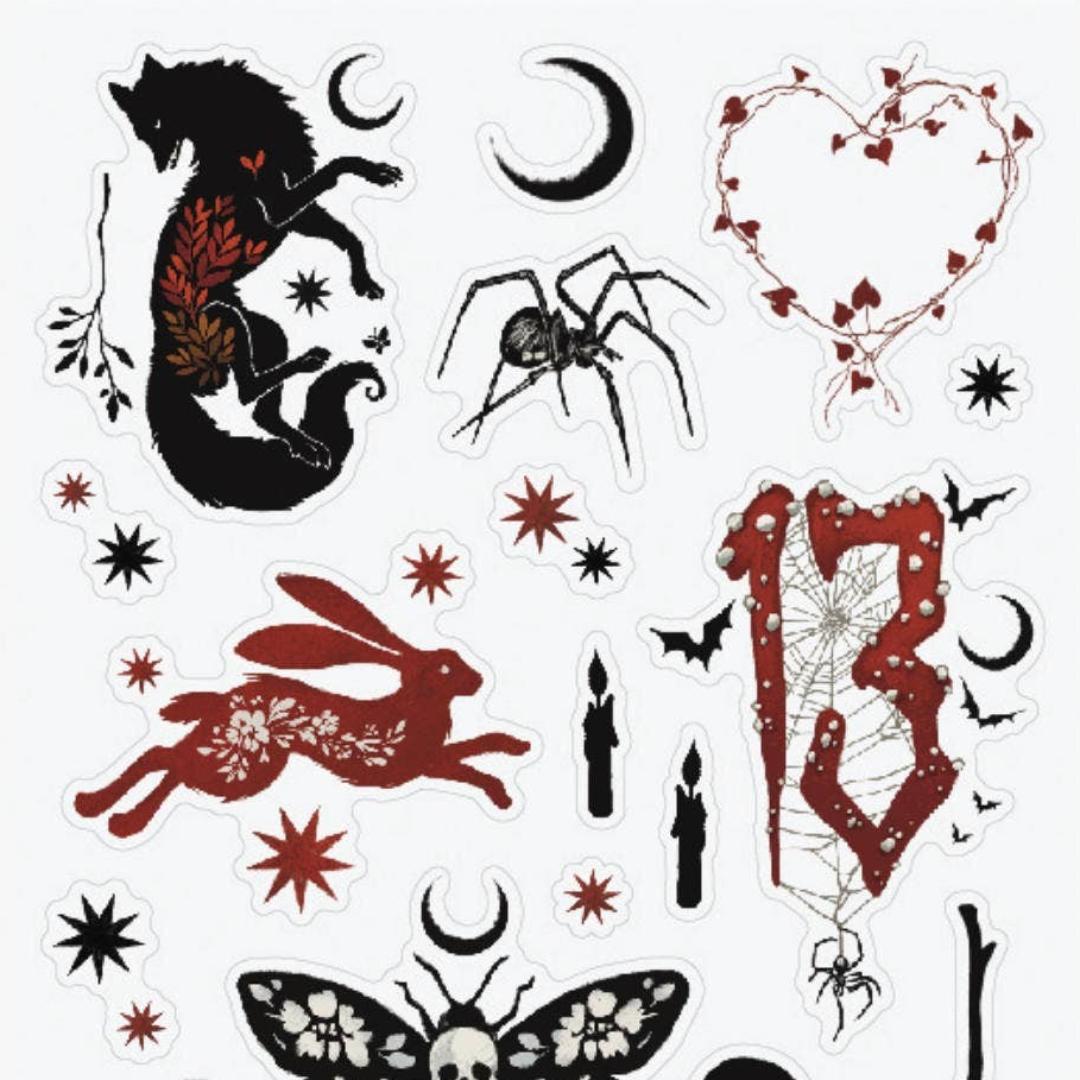 Dark Fairytale Stickers - Halloween & Goth - 1 Spooky Sticker Sheet