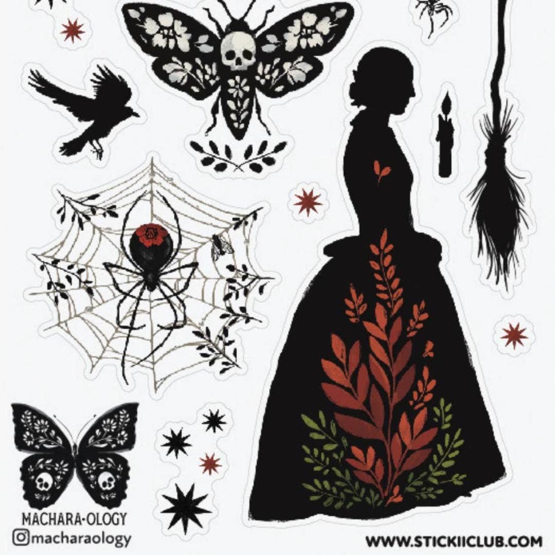Dark Fairytale Stickers - Halloween & Goth - 1 Spooky Sticker Sheet