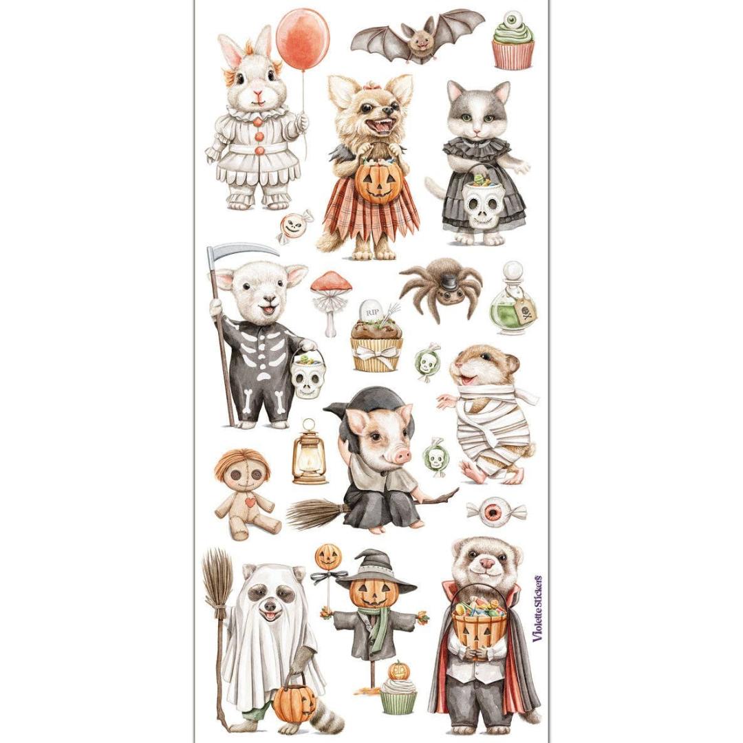 Critter Halloween Stickers - 2 Spooky Sticker Sheets