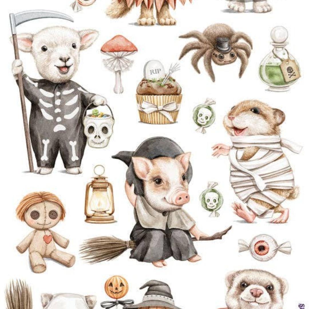 Critter Halloween Stickers - 2 Spooky Sticker Sheets
