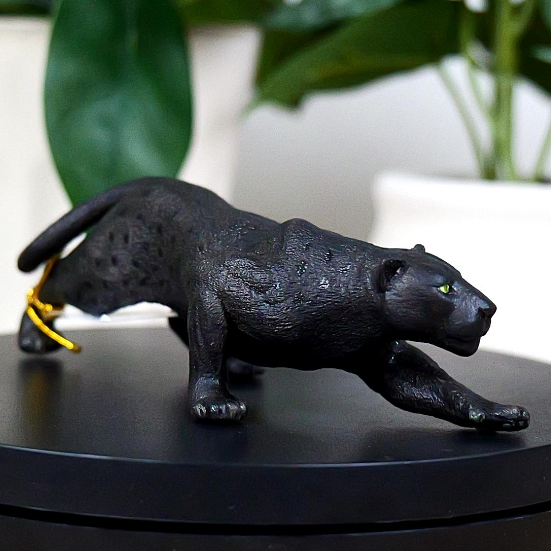Black Leopard Animal Figure - Hand Painted & Collectible Toy - Papo 50026