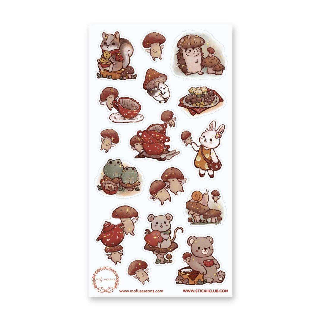 Forest Friends Stickers - Animal, Mushroom, & Nature Sticker Sheet