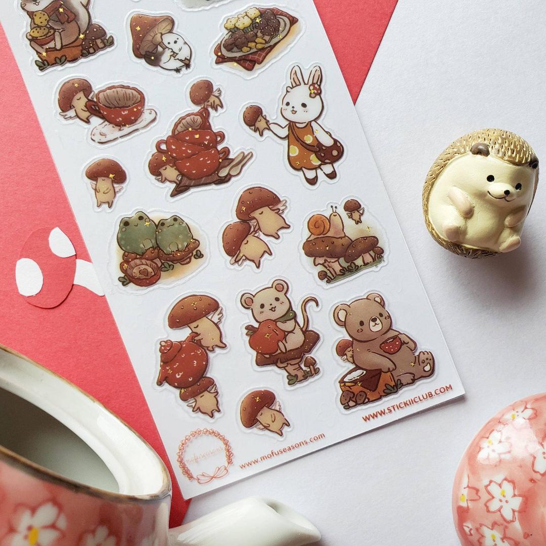 Forest Friends Stickers - Animal, Mushroom, & Nature Sticker Sheet