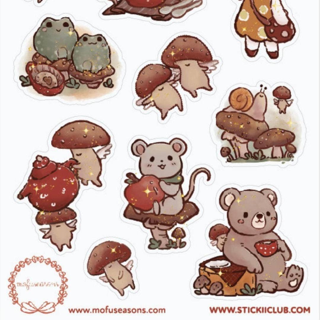 Forest Friends Stickers - Animal, Mushroom, & Nature Sticker Sheet
