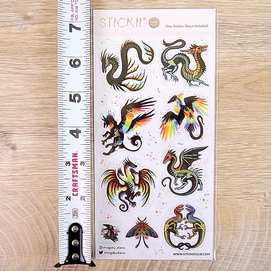 Remarkable Rainbow Creatures Stickers - Fantasy Sticker Sheet