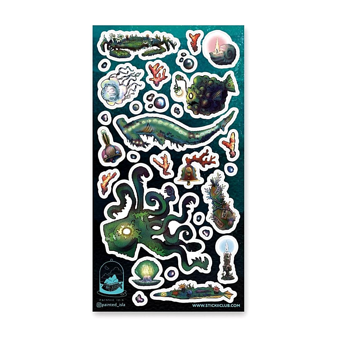 Into the Deep Stickers - Underwater Monsters Sticker Sheet