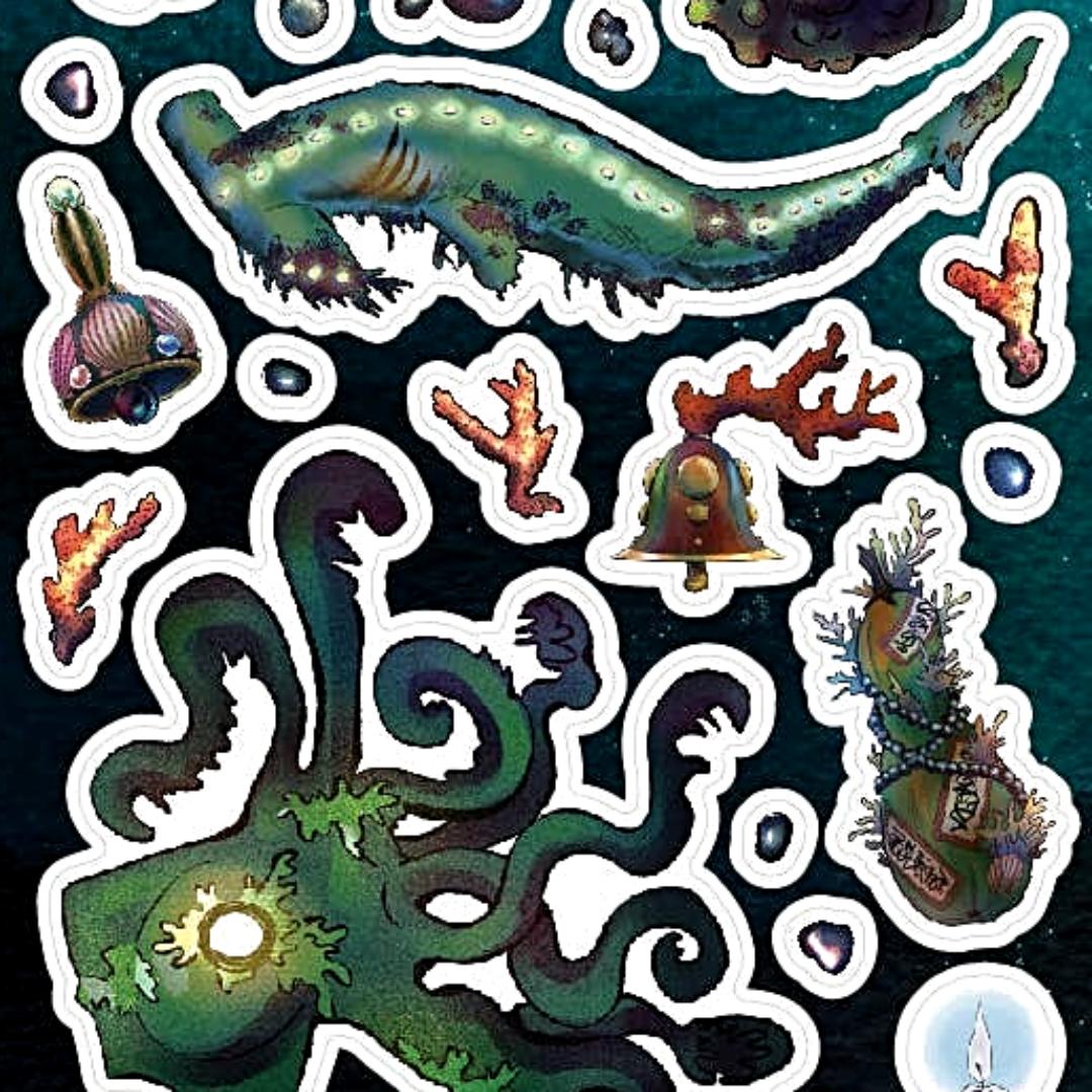Into the Deep Stickers - Underwater Monsters Sticker Sheet