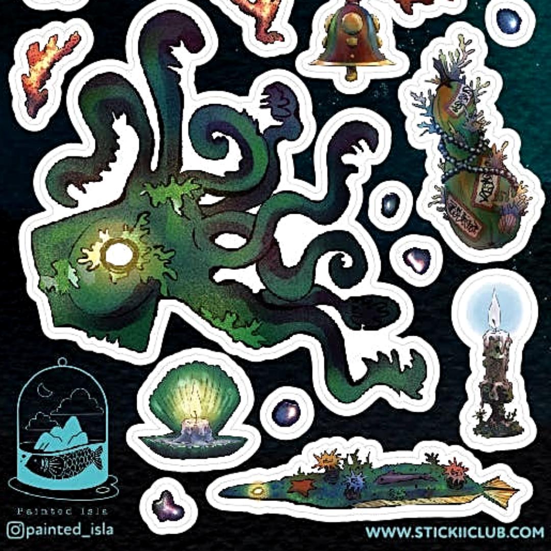 Into the Deep Stickers - Underwater Monsters Sticker Sheet