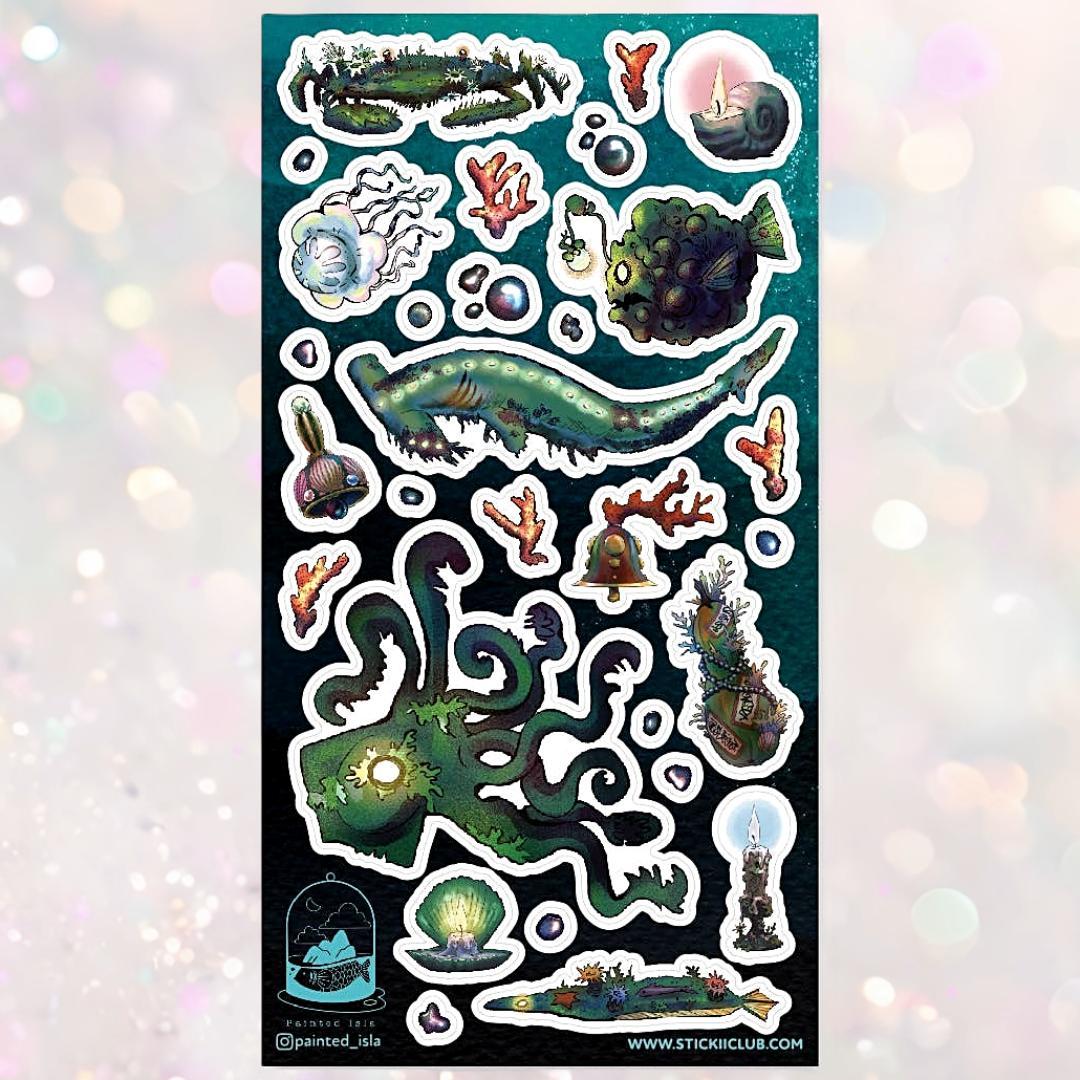 Into the Deep Stickers - Underwater Monsters Sticker Sheet