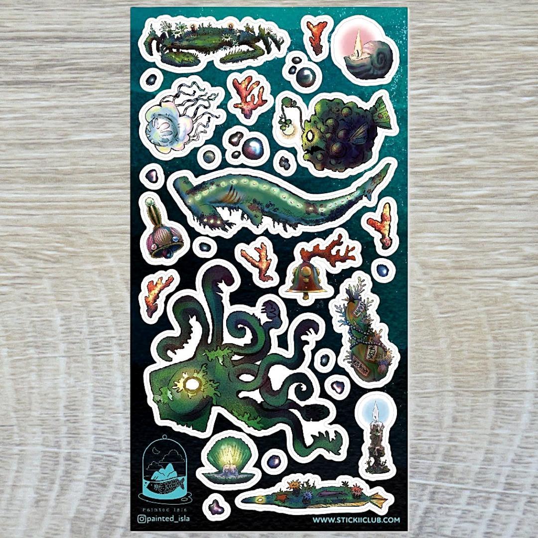 Into the Deep Stickers - Underwater Monsters Sticker Sheet