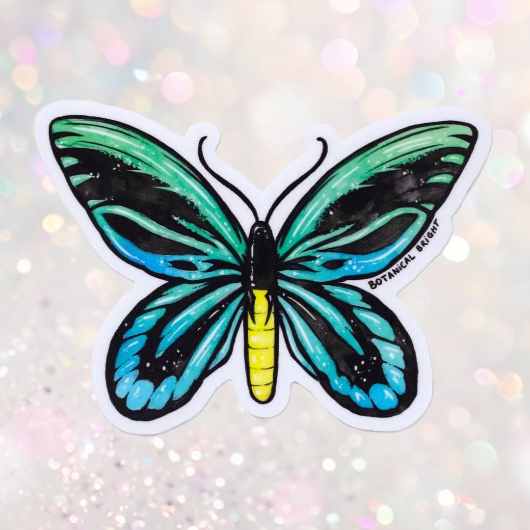 Queen Alexandra's Birdwing Butterfly Sticker - Waterproof Vinyl Nature Decal