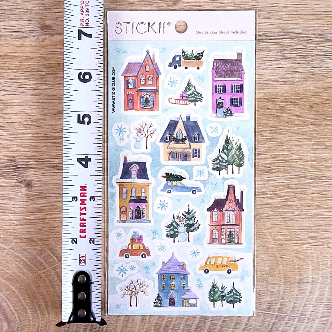 Winter Homes Stickers - 1 Holiday & Christmas Sticker Sheet