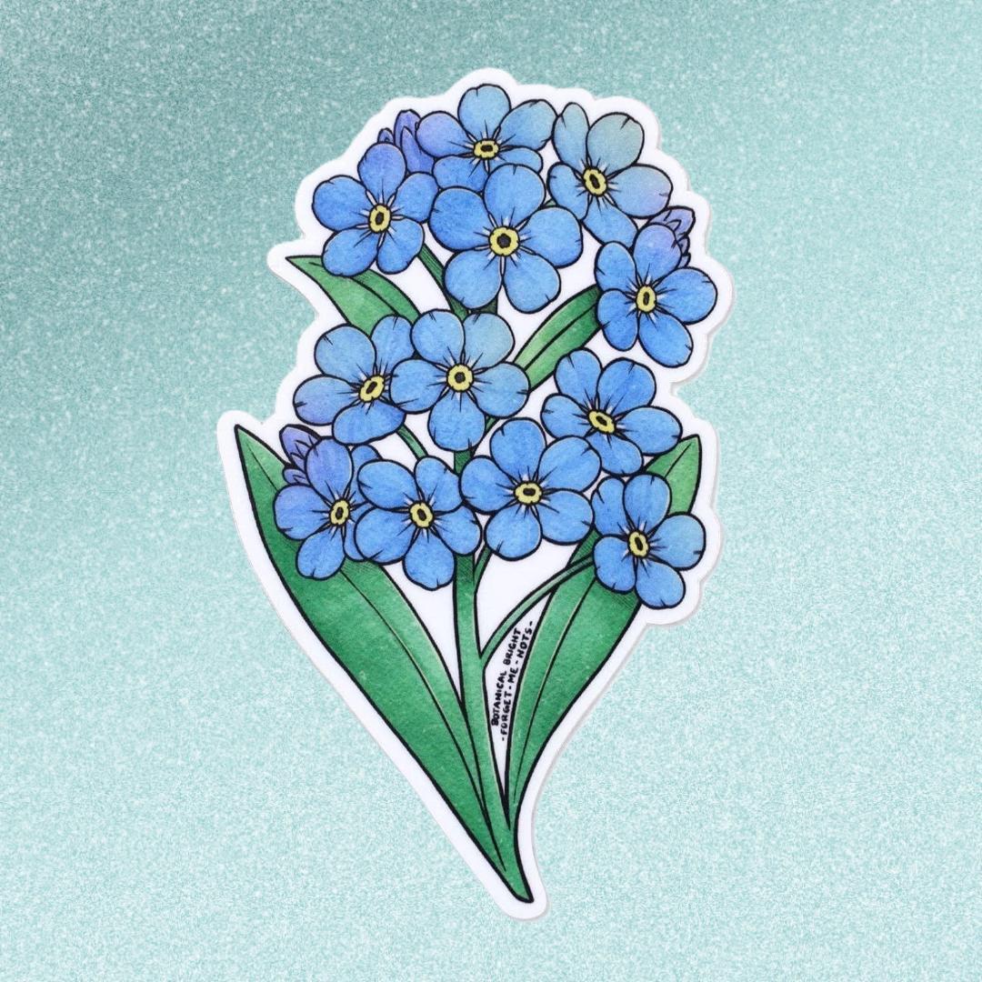 Forget-Me-Not Sticker - Alaska State Flower - Waterproof Vinyl Floral Decal