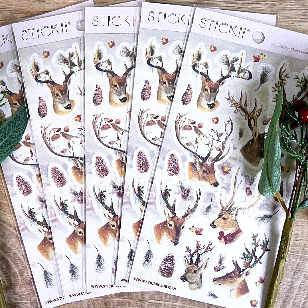 Deer Stickers - Snowy Winter & Christmas Sticker Sheet