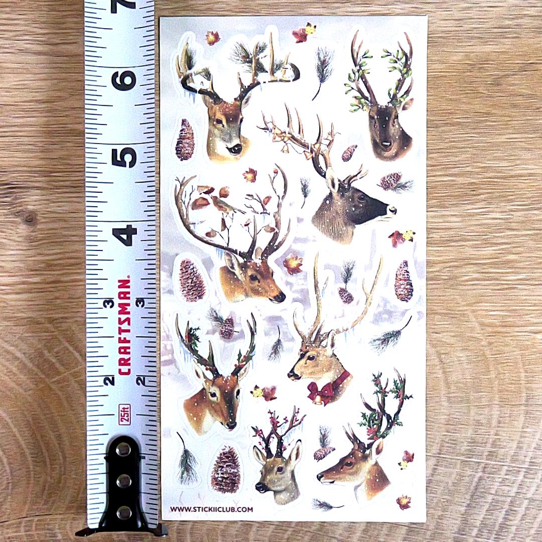 Deer Stickers - Snowy Winter & Christmas Sticker Sheet