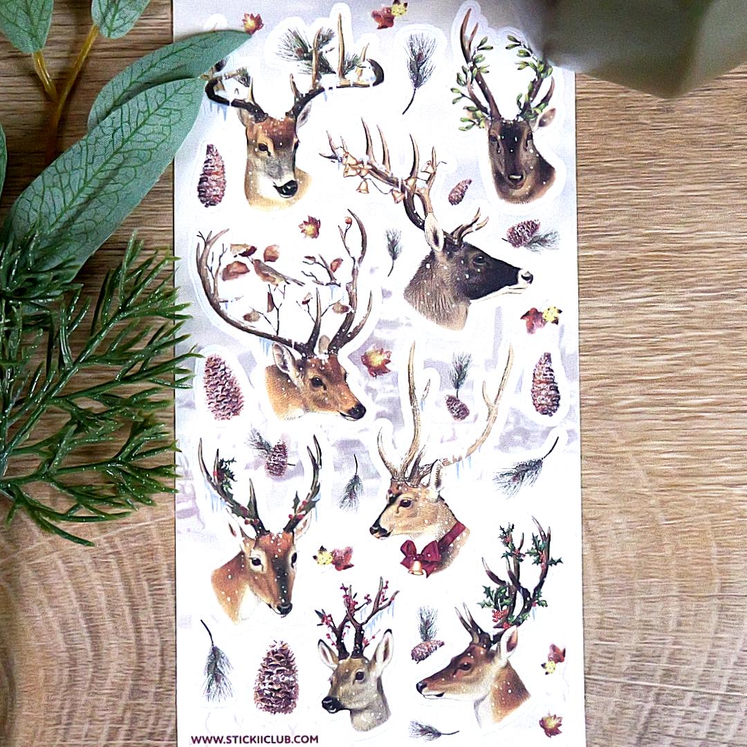 Deer Stickers - Snowy Winter & Christmas Sticker Sheet