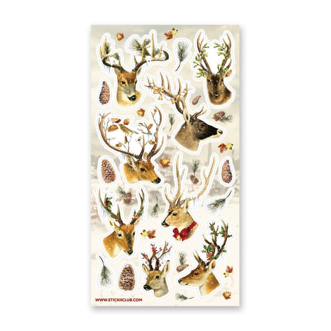 Deer Stickers - Snowy Winter & Christmas Sticker Sheet