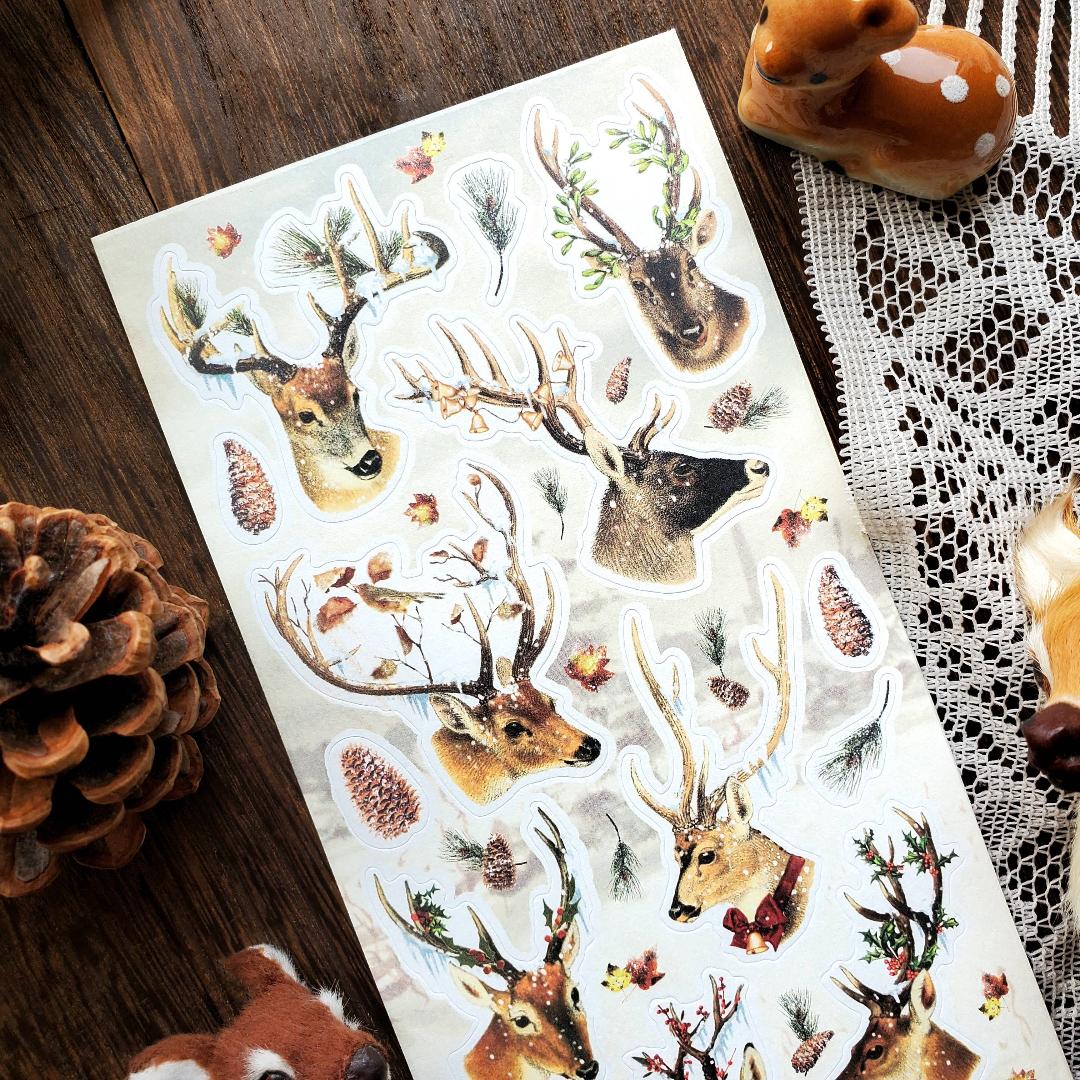 Deer Stickers - Snowy Winter & Christmas Sticker Sheet