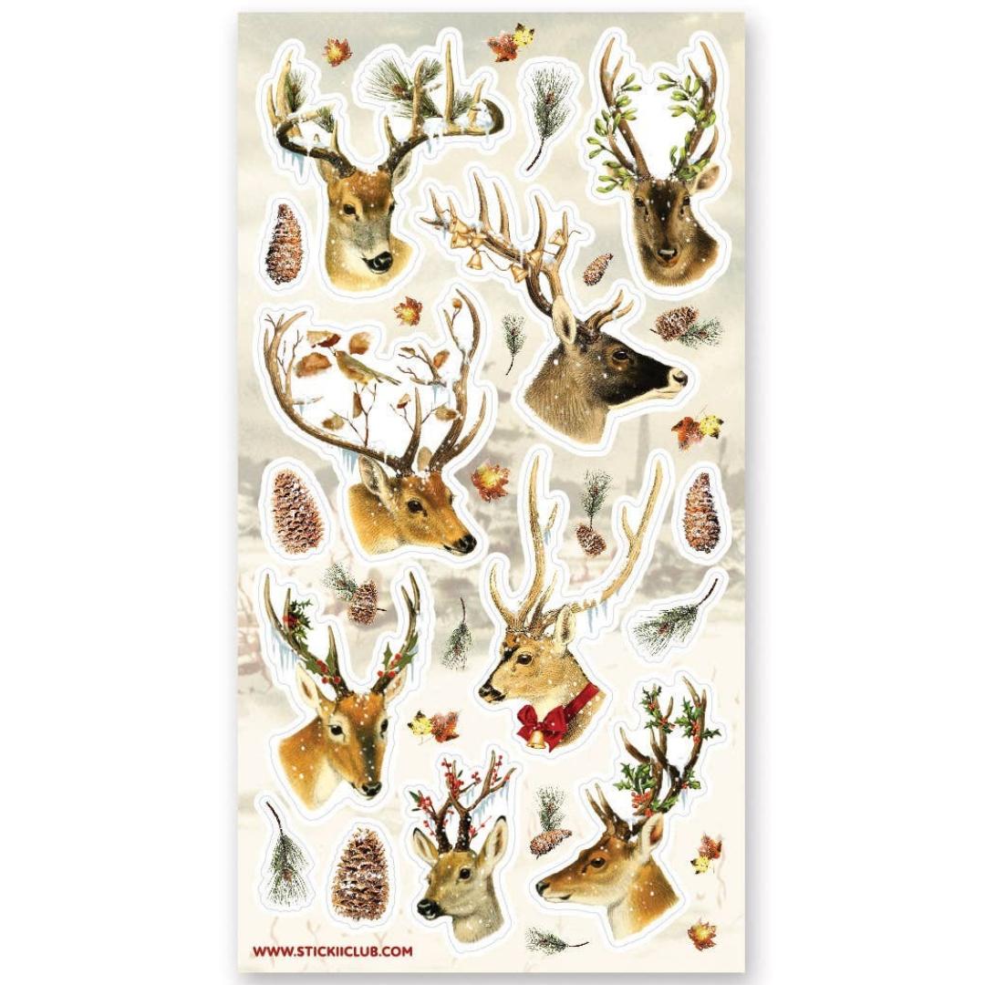 Deer Stickers - Snowy Winter & Christmas Sticker Sheet