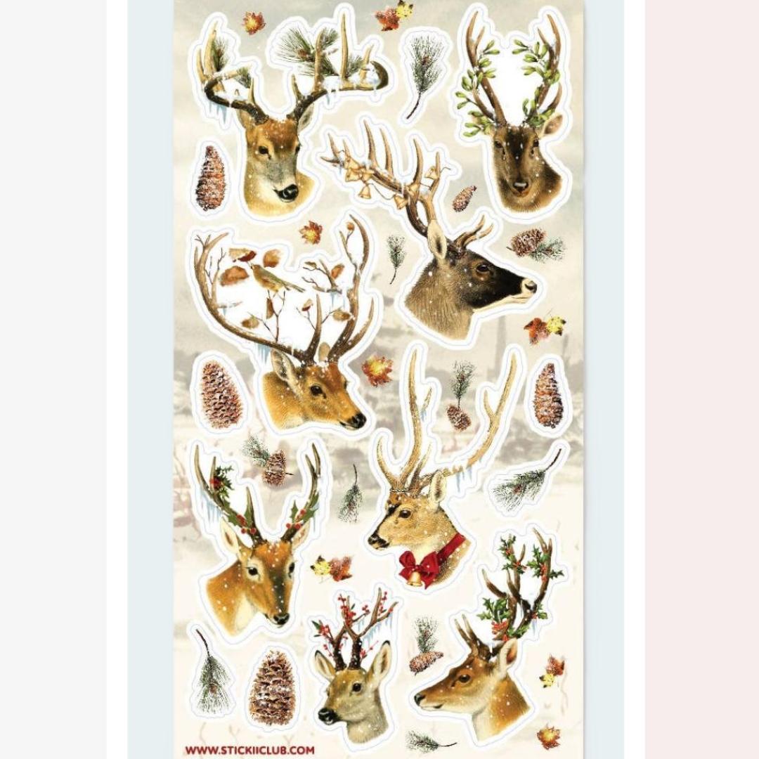 Deer Stickers - Snowy Winter & Christmas Sticker Sheet