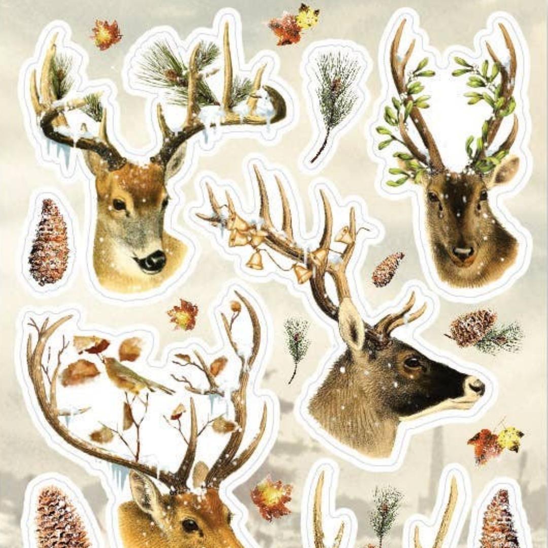 Deer Stickers - Snowy Winter & Christmas Sticker Sheet
