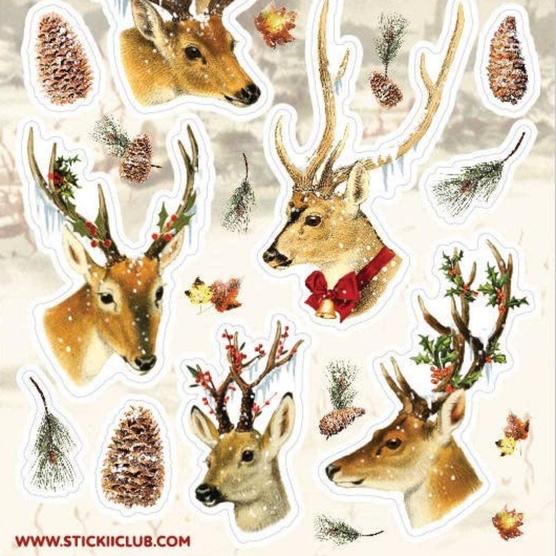 Deer Stickers - Snowy Winter & Christmas Sticker Sheet