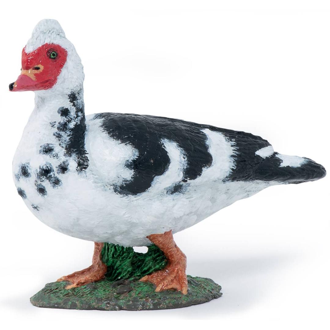 Muscovy Duck Figurine - Hand Painted Farm Animal Figure - Papo 51189