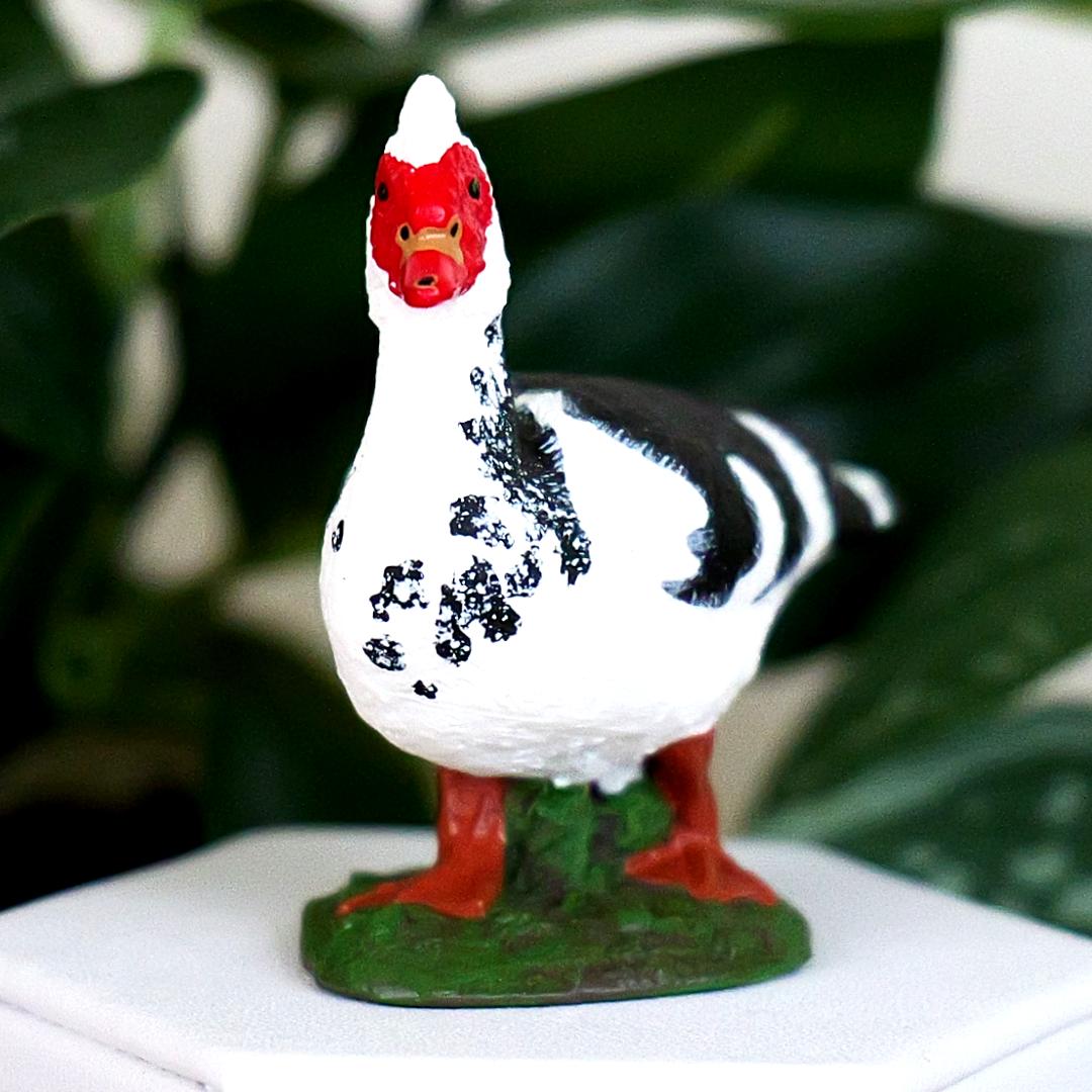 Muscovy Duck Figurine - Hand Painted Farm Animal Figure - Papo 51189