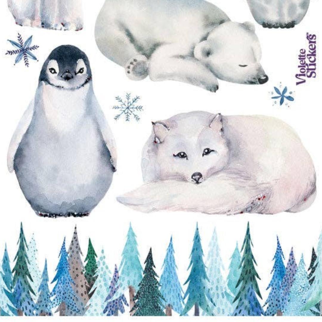 Snow Animal Stickers - Winter Sticker Sheet