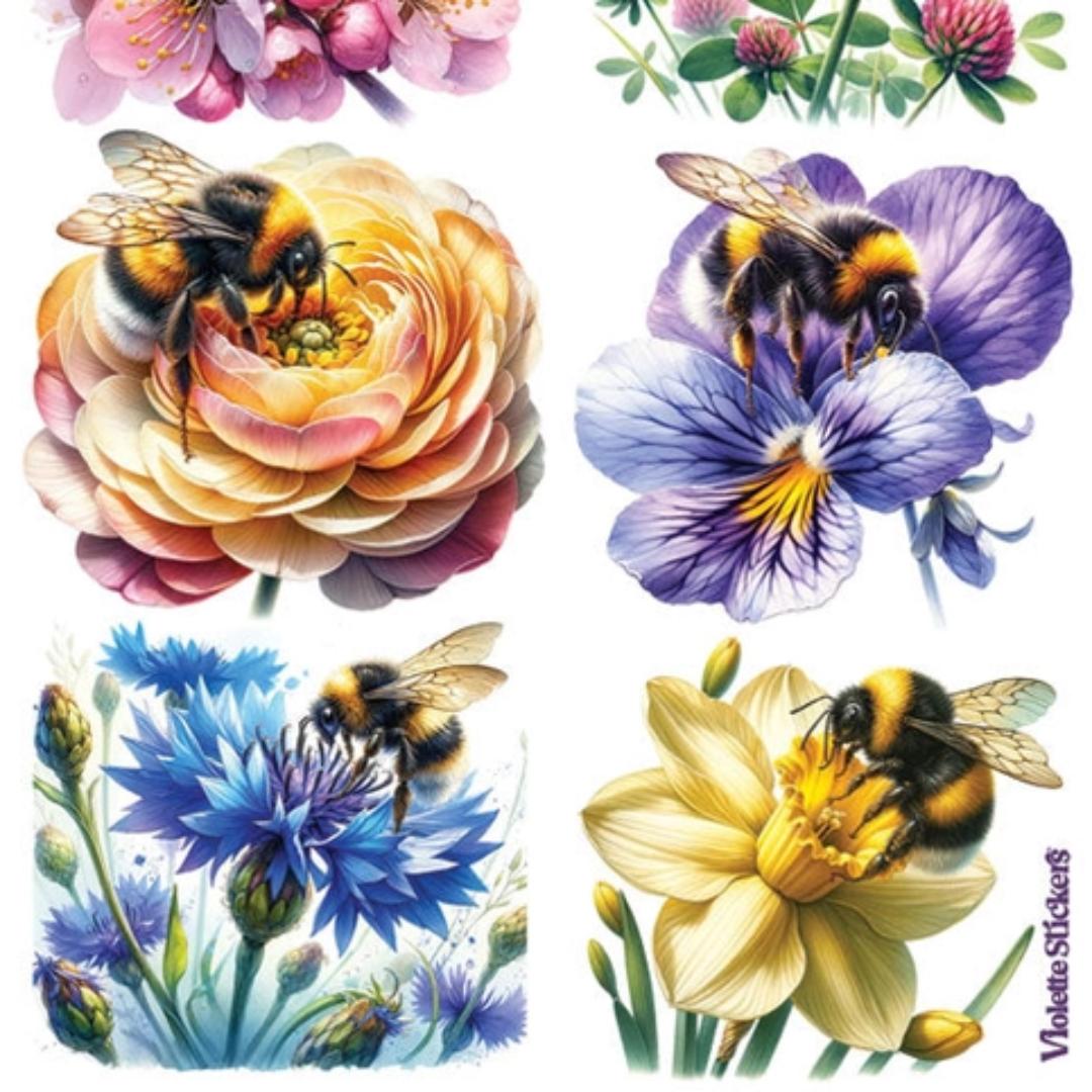Bee Stickers - Bumblebee & Flower Paradise Sticker Sheet