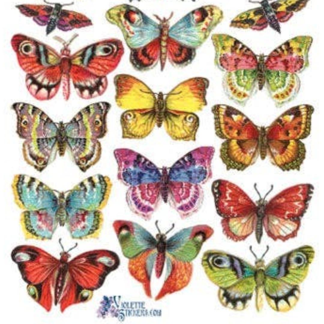 Butterfly Stickers - Tropical Mini Butterflies Sticker Sheet