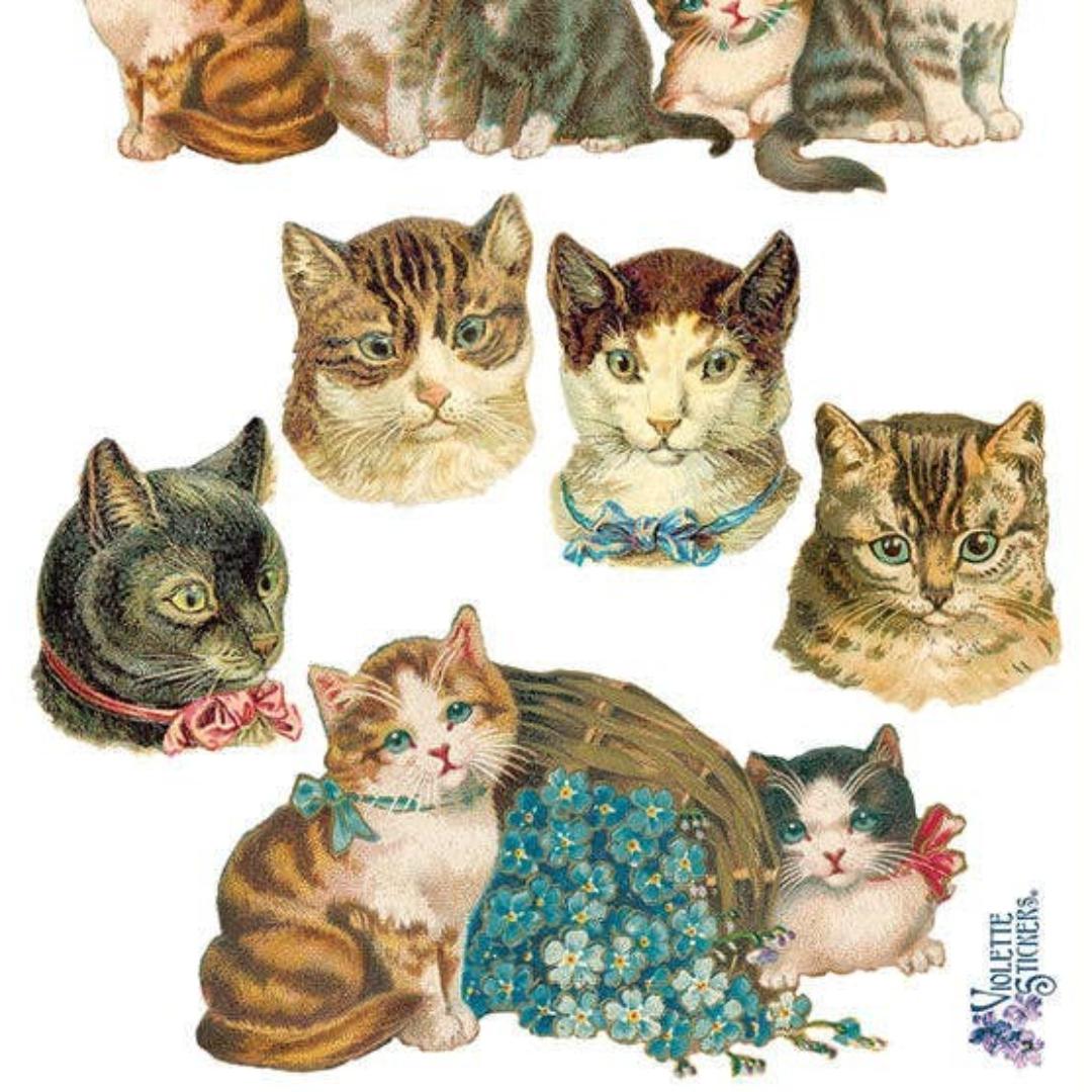 Cat Stickers - Classic Vintage Cats Sticker Sheet