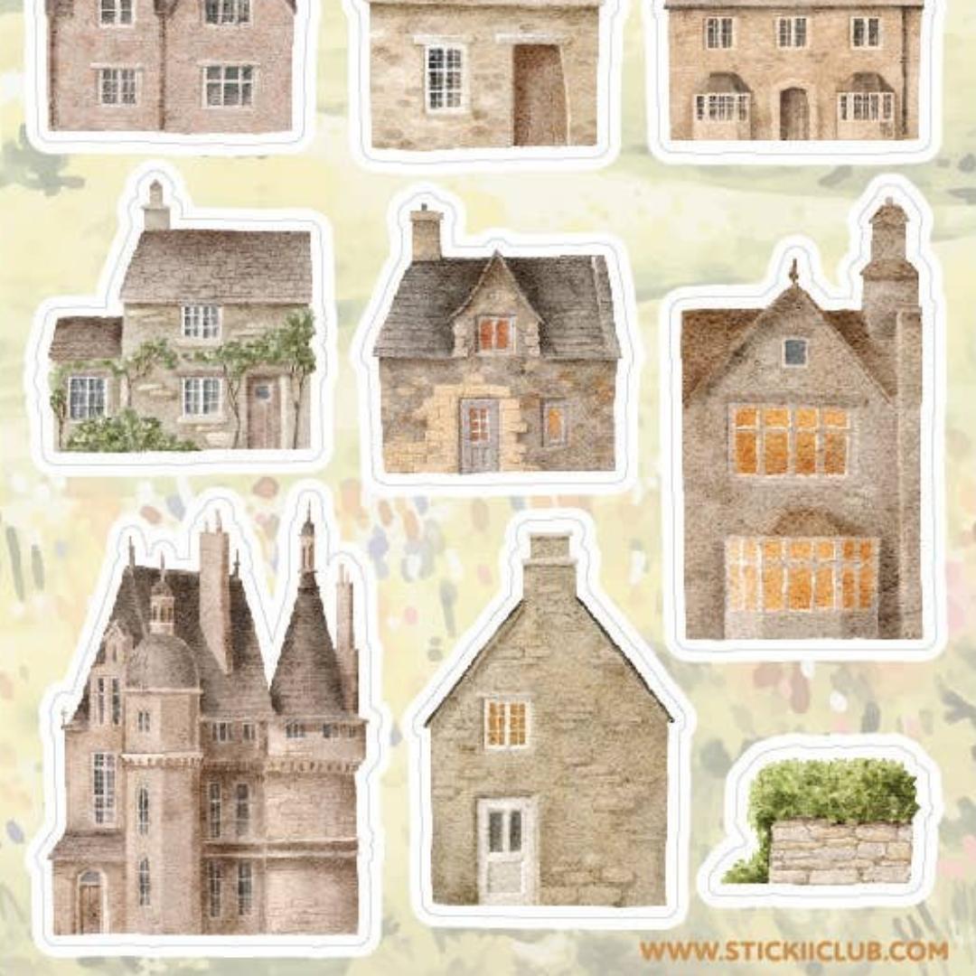 House Stickers - Charming Cottages Sticker Sheet